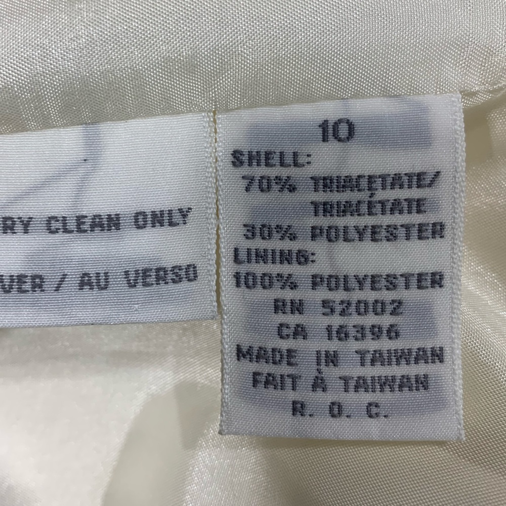 Vintage Liz Claiborne collection light ivory open blazer with tie band Size 10 - Picture 9 of 9